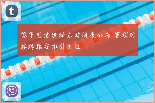 德甲直播樊振东时间表公布 赛程对接转播安排引关注